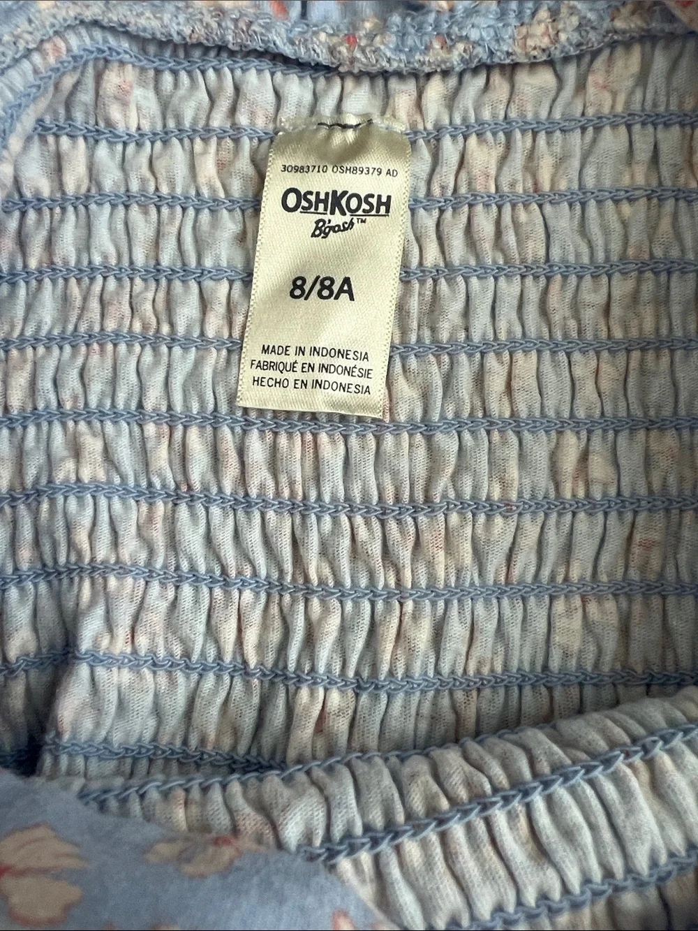 OshKosh B'gosh Light Blue Floral Smocked Sundress